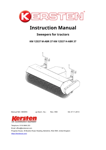 Instruction Manual Front Mounted Sweeper KM 12537 ...